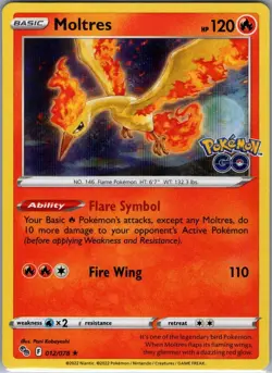 Moltres 012/078 Holo Pokemon GO - Pokemon Card - NM - Image 1