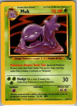 Muk 13/62 Non Holo Fossil - Pokemon Card - LP - Image 1