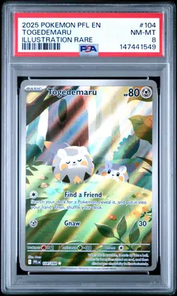 2025 POKEMON PFL EN-PHANTASMAL FLAMES ILLUSTRATION RARE #104 TOGEDEMARU PSA 8 - Image 1