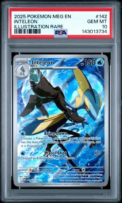 2025 POKEMON MEG EN-MEGA EVOLUTION ILLUSTRATION RARE #142 INTELEON PSA 10 - Image 1