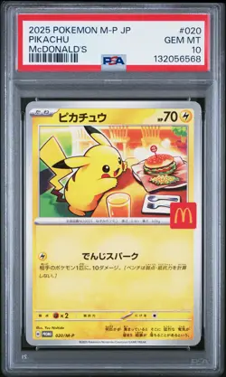 2025 POKEMON JAPANESE M-P PROMO MCDONALD'S #020 PIKACHU PSA 10 - Image 1