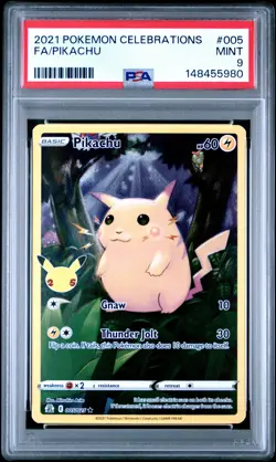 2021 POKEMON CELEBRATIONS #005 FULL ART/PIKACHU PSA 9 - Image 1
