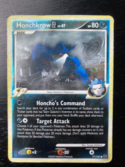 Pokemon TCG Platinum Rev-Hol Honchkrow G Lv.47 77/127 Damaged/ Highly Played - Image 1