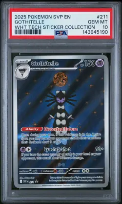 2025 POKEMON SVP WHITE FLARE TECH STICKER COLLECTION #211 GOTHITELLE PSA 10 - Image 1