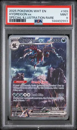 2025 Pokemon WHT En Hydreigon Ex Special Illustration Rare #169 PSA 9 Mint - Image 1