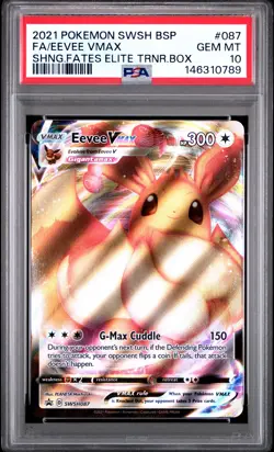 2021 POKEMON SWSH BLACK STAR PROMO #087 FULL ART/EEVEE VMAX PSA 10 - Image 1