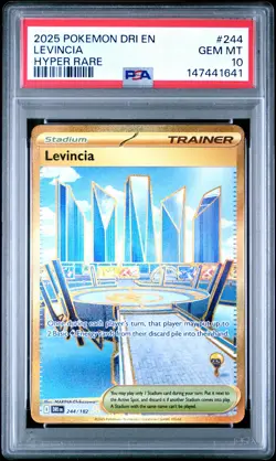 2025 POKEMON DRI EN-DESTINED RIVALS HYPER RARE #244 LEVINCIA PSA 10 - Image 1