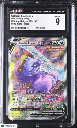 2021 Pokemon Chilling Reign Galarian Slowking V Holo Ultra Rare CGC 9 179/198 - Image 1