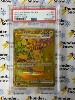 Pikachu ex #179 Hyper Rare Prismatic Evolutions 2025 Pokemon PSA 10 135065961 - Image 1