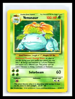 💥 VENUSAUR HOLO Rare # 15/102 | BASE SET | Pokemon 1999 TCG Vintage Card - Image 1