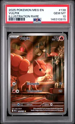 2025 POKEMON MEG EN-MEGA EVOLUTION ILLUSTRATION RARE #138 VULPIX PSA 10 - Image 1