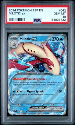 2024 POKEMON SSP EN-SURGING SPARKS #042 MILOTIC EX PSA 10 - Image 1