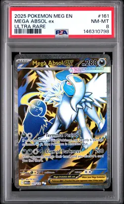 2025 POKEMON MEG EN-MEGA EVOLUTION ULTRA RARE #161 MEGA ABSOL EX PSA 8 - Image 1
