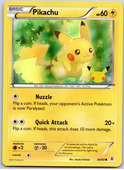 POKEMON TCG PIKACHU 26/83 GEN COMMON GENERATIONS 20TH ANNIVERSARY POKEMON MP - Image 1