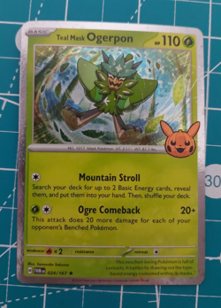 Teal Mask Ogerpon Halloween Holo 024/167 Pokemon Card TCG LP+ - Image 1