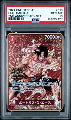 2024 ONE PIECE JAPANESE 2ND ANNIVERSARY SET #013 PORTGAS D. ACE PSA 10 - Image 1
