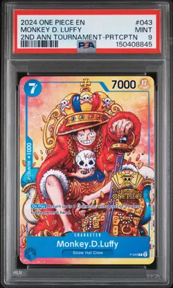 2024 ONE PIECE PROMOS 2ND ANV TOURNAMENT-PARTICIPATION MONKEY D. LUFFY PSA 9 - Image 1