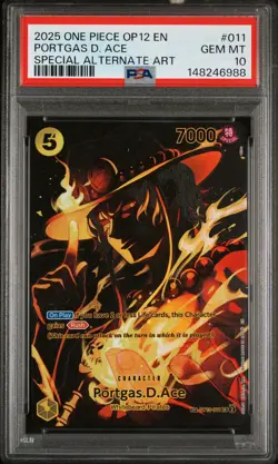 2025 ONE PIECE LEGACY OF THE MASTER SPECIAL ALT ART #011 PORTGAS D. ACE PSA 10 - Image 1