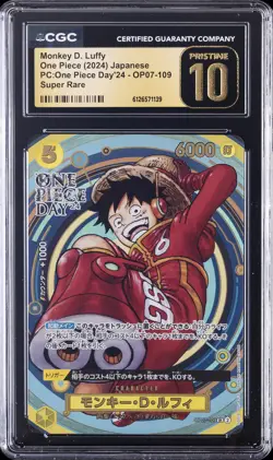 2024 ONE PIECE PC: OP DAY'24 SUPER RARE #OP07-109 MONKEY D LUFFY CGC 10 PRISTINE - Image 1