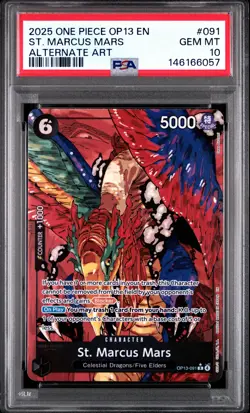 2025 ONE PIECE OP13-CARRYING ON HIS WILL ALTERNATE ART ST. MARCUS MARS PSA 10 - Image 1