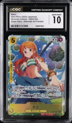 2025 ONE PIECE JPN HEROINES EDITION ALTERNATE ART #EB03-053 NAMI CGC 10 - Image 1
