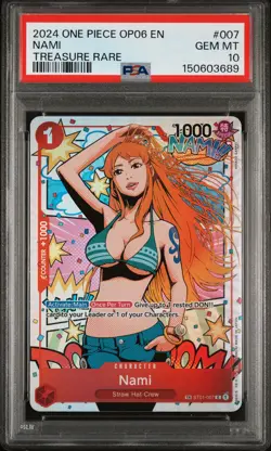 2024 ONE PIECE OP06-WINGS OF THE CAPTAIN TREASURE RARE #007 NAMI PSA 10 - Image 1