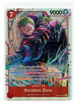 One Piece OP15 Roronoa Zoro - EB04-007 SR Foil - Adventure On Kami's Island Eng. - Image 1