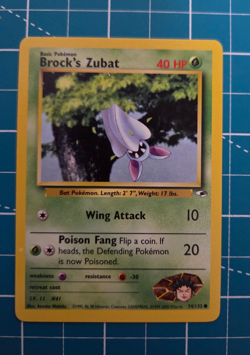 Brock's Zubat 74/132 Gym Heroes Unlimited WotC 2000 Pokemon NM - Image 1
