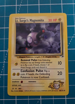 Lt. Surge's Magnemite 50/132 Gym Heroes Unlimited WotC 2000 Pokemon NM - Image 1
