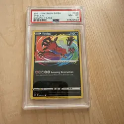2021 POKEMON SWORD & SHIELD SHINING FATES #046 YVELTAL PSA 8 - Image 1
