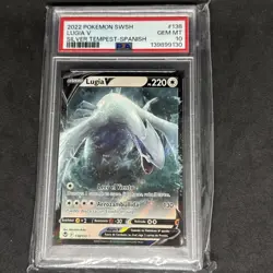 2022 Pokemon SWSH Lugia V Silver Tempest PSA 10 Spanish - Image 1