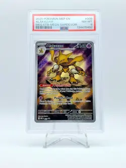 2025 POKEMON MEGA EVOLUTION PROMO ALAKAZAM 009 PSA 8 - Image 1