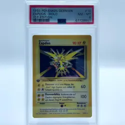 Pokemon TCG Karte - Zapdos 1. Edition 16/102 Base Set Deutsch 1999 PSA 8 - Image 1