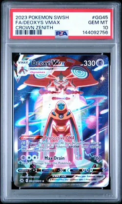 2023 POKEMON SWORD & SHIELD CROWN ZENITH #GG45 FULL ART/DEOXYS VMAX PSA 10 - Image 1