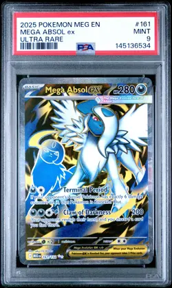 2025 POKEMON MEG EN-MEGA EVOLUTION ULTRA RARE #161 MEGA ABSOL EX PSA 9 - Image 1
