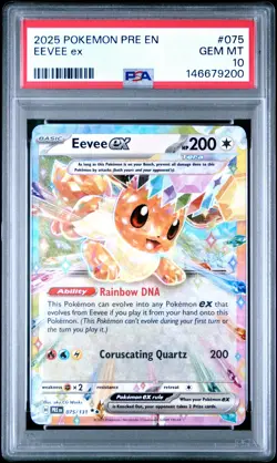 2025 POKEMON PRE EN-PRISMATIC EVOLUTIONS #075 EEVEE EX PSA 10 - Image 1