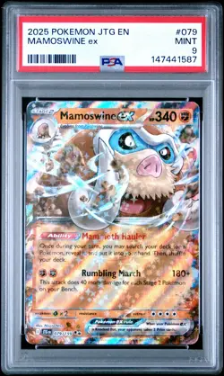 2025 POKEMON JTG EN-JOURNEY TOGETHER #079 MAMOSWINE EX PSA 9 - Image 1