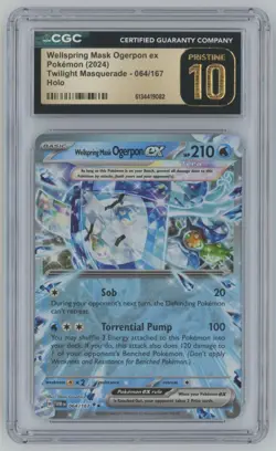 2024 Pokemon Twilight Masquerade Wellspring Mask Ogerpon ex PRISTINE CGC 10 Holo - Image 1