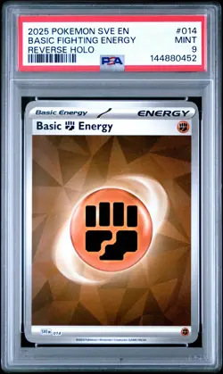 2025 POKEMON SVE EN-BASIC ENERGIES REVERSE HOLO #014 BASIC FIGHTING ENERGY PSA 9 - Image 1