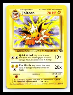 💥 JOLTEON | Pokemon TCG 1999 | (Jungle Set) Non Holo Vintage # 20/64 - Image 1