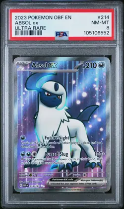 2023 POKEMON OBF EN-OBSIDIAN FLAMES ULTRA RARE #214 ABSOL EX PSA 8 - Image 1