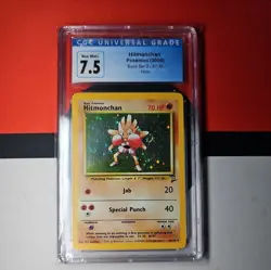 Pokemon Base Set HITMONCHAN 7/102 Holo Foil Card - CGC 7.5 - Image 1