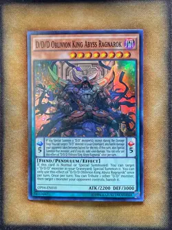 Yugioh D/D/D Oblivion King Abyss Ragnarok OP04-EN010 Super Rare NM - Image 1