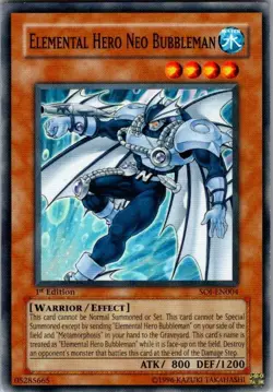 Yu-Gi-Oh Elemental Hero Neo Bubbleman SOI SOI-EN004 NM - Image 1