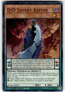 Yugioh! D/D Savant Kepler - MAMA-EN053 - Ultra Rare - 1st Edition Near Mint, Eng - Image 1