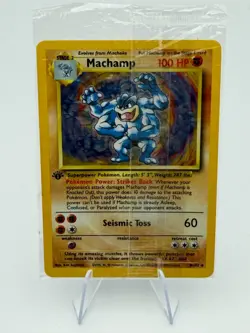 1999 Pokemon Base Set 1st Edition Machamp Holo 8/102 Factory SEALED - Image 1
