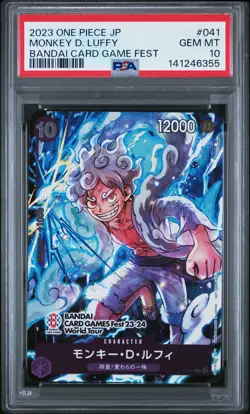 2023 ONE PIECE JAPANESE PROMOS BANDAI CARD GAME FEST #041 MONKEY D. LUFFY PSA 10 - Image 1