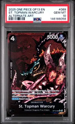 2025 ONE PIECE OP13-CARRYING ON HIS WILL ALTERNATE ART ST. TOPMAN WARCURY PSA 10 - Image 1