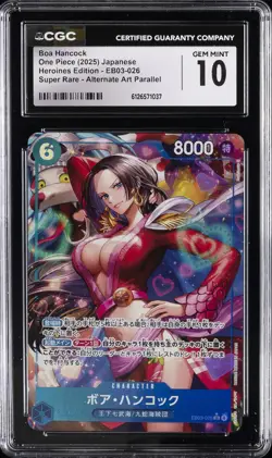 2025 ONE PIECE JPN HEROINES EDITION ALTERNATE ART #EB03-026 BOA HANCOCK CGC 10 - Image 1
