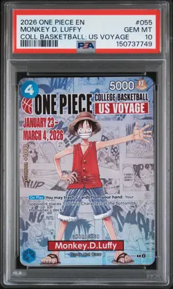 2026 ONE PIECE PROMOS COLLEGE BASKETBALL: US VOYAGE MONKEY D. LUFFY PSA 10 - Image 1